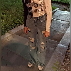 girls wide leg jeans